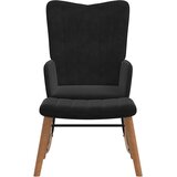  Stolica za ljuljanje s osloncem za noge crna baršunasta | shoptok.hr