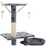  Mačje drevo s praskalniki iz sisala 230-250 cm sivo s tačkami | Shoptok.si