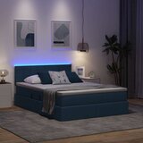  LED krevet za pohranu s madracem Plava 140 x 190 cm Tkanina | shoptok.hr