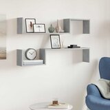  Zidne police 2 kom siva boja 100 x 15 x 20 cm konstruirano drvo | shoptok.hr