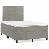 The Living Store Box spring postelja z vzmetnico svetlo siva 120x200 cm žamet - Box Spring Postelja, (21491661) | Shoptok.si
