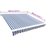 Platno za tendu plavo-bijelo 4 x 3 m (okvir nije uključen) | shoptok.hr