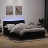 vidaXL Box spring postelja z vzmetnico črna 160x210 cm žamet | Shoptok.si