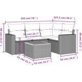  5-dijelni vrtni set sofa s jastucima bež od poliratana | shoptok.hr
