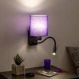  Brilagi - LED zidna lampa NUBILA 1xE27/25W/230V + LED/3W crna/ljubičasta | Eponuda.com