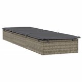LEŽAJ za sunčanje 1 kom s jastukom sivi 201x55x62 cm poliratan | shoptok.hr