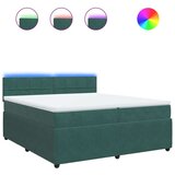 vidaXL Krevet s oprugama i madracem tamnozeleni 200x200 cm baršunasti | shoptok.hr