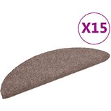  Prostirke za stepenice, samoljepljive, 15 kom, 56x17x3 cm, svijetlosmeđe, poluokrugle | shoptok.hr