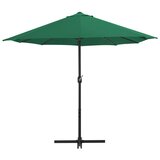 Vanjski suncobran s aluminijskim stupom 460 x 270 cm zeleni | shoptok.hr