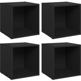 Furnova TV omarice 4 kosi črne 37x35x37 cm iverna plošča, (21924308) | Shoptok.si