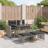 Maison Chic Seti vrtnega pohištva - Vrtna garnitura - Vrtni pohištvo set 4-delna z blazinami poli ratan steklo, (21818429) | Shoptok.si