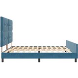  Postelja Temno Modra 200x200 cm Žamet, (22049295) | Shoptok.si