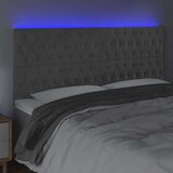 vidaXL LED uzglavlje svjetlosivo 180x7x118/128 cm baršunasto | shoptok.hr