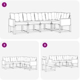 Set vanjskih sofa 5 kom. Prirodna i crna | shoptok.hr