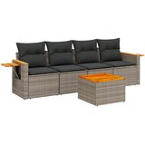  The Living Store Vrtna sedežna garnitura 5-delna z blazinami siv poli ratan - Vrtna Sedežna Garniture, (21460013) | Shoptok.si