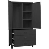 vidaXL industrijska garderobna omara črna 90x50x180 cm kovinska | Shoptok.si