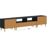  5-dijelni LED TV ormarić ARNHEM Crna Konstruirano drvo | shoptok.hr