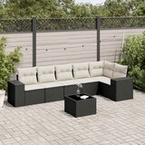  7-dijelni set vrtnih sofa od poliratana s jastucima crni | shoptok.hr