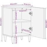 vidaXL Kopalniška omarica Črna 38 x 33 x 58 cm Masiven les manga | Shoptok.si