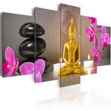  Slika - Golden Buddha and orchids 100x50 Cijene