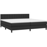 Krevet box spring s madracem LED crni 200x200cm od umjetne kože | Eponuda.com