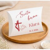  Konfeti za birmo - personalizirana škatlica z golobčkom in križcem v rdeči barvi BIRDAR 111-07 | Shoptok.si