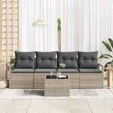  Set sofe s jastukom 5 pcs Svijetlo siva i tamno siva poliratan | shoptok.hr
