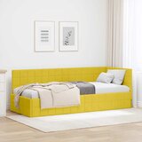 vidaXL Kotna postelja z vzglavjem Rumena 80 x 200 cm Žamet | Shoptok.si