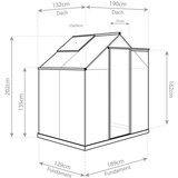 WESTMANN aluminijski staklenik Flora 64 | Antracit | 132x192x202 cm | shoptok.hr