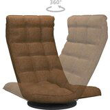 vidaXL Vrtljiv talni stol rjavo blago | Shoptok.si