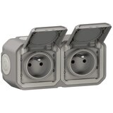 Legrand Spoljna dvostruka utičnica PLEXO 250V/16A IP55 siva Cene