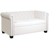  Dvosjed Chesterfield od umjetne kože bijeli | shoptok.hr