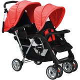  Dvostruka dječja kolica crveno-crna | shoptok.hr