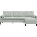  Trosjed s tabureom svjetlosivi 210 cm baršunasti | shoptok.hr