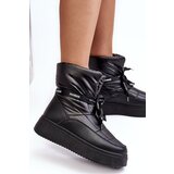 Boto Women's Snow Boots with Ornamental Lacing Black Siracna | ePonuda.com