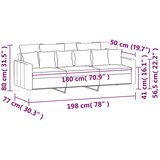  Trosjed od tkanine crna 180 cm baršunasti | shoptok.hr