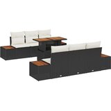  Vrtni set za objed s jastukom 7 pcs Crna i bež | shoptok.hr