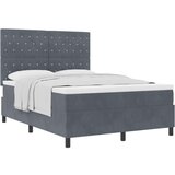 vidaXL box spring krevet s dušekom tamno siva 140x200 cm baršun | shoptok.hr