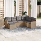  7-dijelni set vrtnih sofa od poliratana s jastucima bež | shoptok.hr