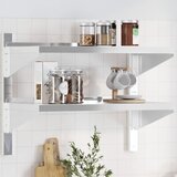 vidaXL Zidna polica s 2 razine 75x40x60 cm srebrna nehrđajući čelik | shoptok.hr
