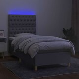  box spring s madracem LED svjetlosivi 90x190 cm tkanina | shoptok.hr