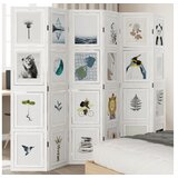 vidaXL Paravan 6-delni bel trden les pavlovnije | Shoptok.si