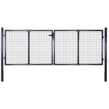 vidaXL mrežasta vrtna vrata od pocinčanog čelika 289 x 75 cm siva | shoptok.hr