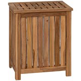 vidaXL Košarica za rublje Prirodna Čvrsto teak drvo - 50 x 35 x 60 cm s platnenom torbom Cijene
