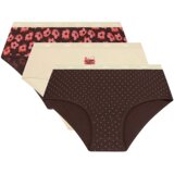 DIM LES POCKETS COTTON BOXER 3x - Women's cotton panties 3 pcs - dark brown - light brown | Shoptok.si