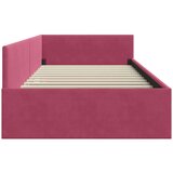 vidaXL Kotna postelja vinsko rdeča 90 x 190 cm Samet in sodobno leseno | Shoptok.si