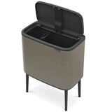 Brabantia Bo Touch Bin 11+23 litrov z dvema vložkoma iz umetne mase - Platinum | Shoptok.si