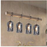 Brilagi Luster na sajli WOOD GLASS 4xE27/60W/230V borovina/siva/zadimljeno-siva | Eponuda.com