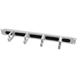 19 cable management bar with 4 metal brackets and brush strip, light grey, OR106G
