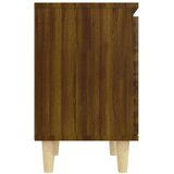  Noćni ormarić s drvenim nogama 2 kom smeđi hrast 40x30x50 cm | shoptok.hr